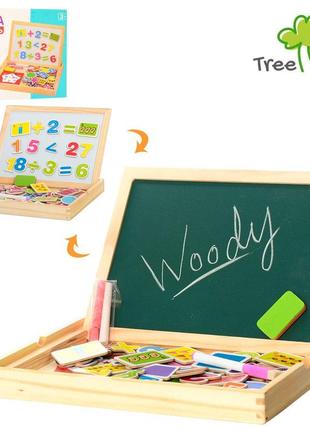 Магнитная доска мольберт, цифры, мел + маркер, рисовальная, игра от 2 лет