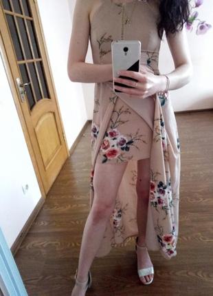 Шикарное платье макси в принт цветы girl in mind3 фото