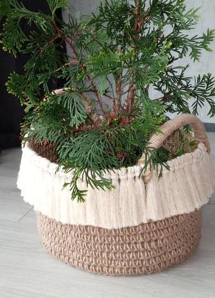 Джутова в'язана корзина