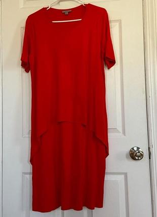 Многослойное красное платье асимметричного кроя cos, s3 фото
