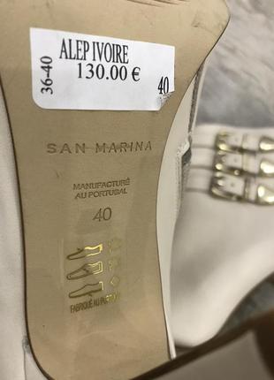 Нюдовые кожаные ботльоны на каблуке шпилька san marina 40 размер4 фото