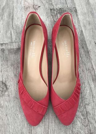 Замшевые красные классические туфли лодочки на каблуках minelli 38 размер2 фото