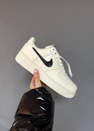 Кроссовки женские nike air force cream / black swoosh6 фото