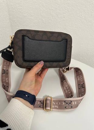 Coach snapshot chocolate брендова сумочка темно коричнева шоколадна знижка сумка з ремінцем скидка3 фото