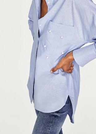 Рубашка zara оверсайз xs