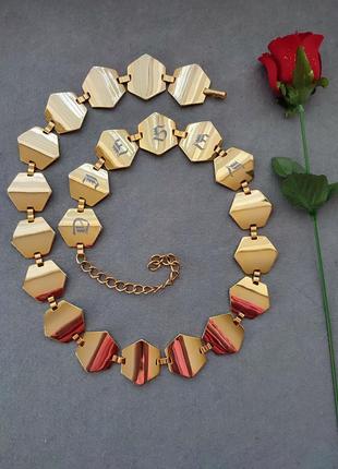 Винтажный коллекционый металический золотистый ремень пояс diesel оригинал