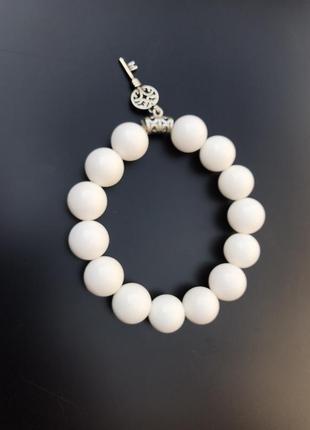 Браслет жіночий білий з намистин