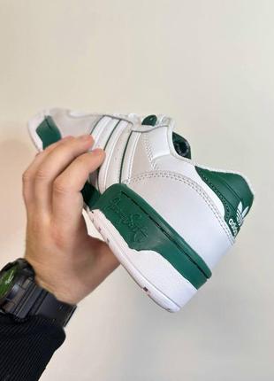 Чоловічі шкіряні білі з зеленим кросівки adidas forum 🆕 адідас5 фото
