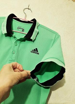 Adidas брендовая кофточка поло тенниска салатовая короткие рукава мужская оригинал футболка5 фото