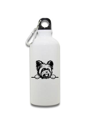 Фляга металева спортивна з карабіном йорк біла 650 мл