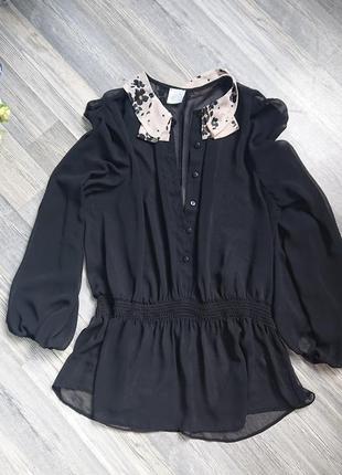 Женская красивая черная блуза р.44/46 блузка блузочка5 фото