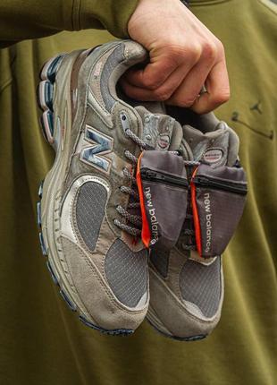 Чоловічі спортивні  замшеві кросівки з сіткою new balance 2002 🆕 нью баланс