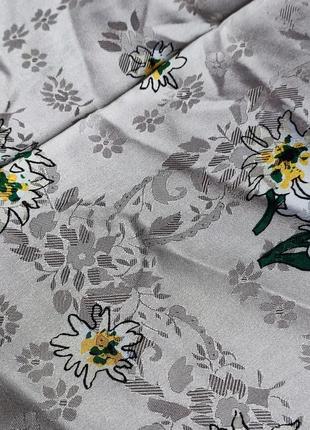 Шелковый платок с бахромой  эдельвейс.6 фото