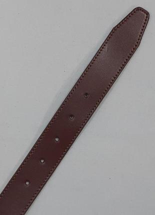 Ремень 01.071.318 брючный коричневый кожаный шириной 35 мм с контурной строчкой3 фото