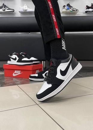 Мужские кожаные кроссовки nike air jordan 1 low #найк2 фото