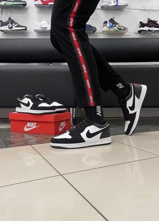 Мужские кожаные кроссовки nike air jordan 1 low #найк3 фото