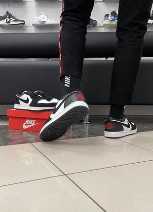 Мужские кожаные кроссовки nike air jordan 1 low #найк6 фото