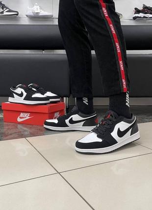 Мужские кожаные кроссовки nike air jordan 1 low #найк7 фото