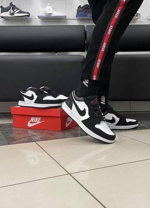 Мужские кожаные кроссовки nike air jordan 1 low #найк8 фото