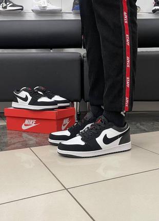 Мужские кожаные кроссовки nike air jordan 1 low #найк9 фото