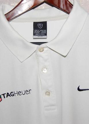 Рубашка футболка поло nike dry fit tag heuer, оригинал,  на 54 р-р. ( по бирке - xl)5 фото