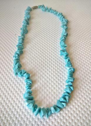 Бусы из натуральной бирюзы