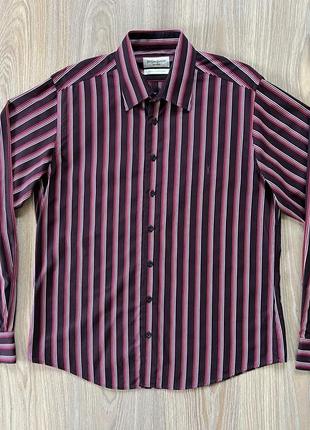 Мужская винтажная классическая хлопковая рубашка с длинным рукавом yves saint laurent2 фото