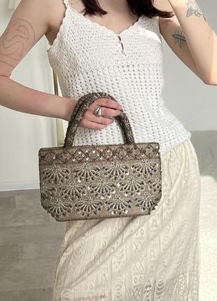 Винтажная сумочка вышитая бисером