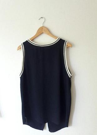 Майка блуза шифоновая темносиняя