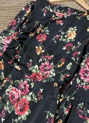 Волшебное сатиновое платье в цветы f&amp;f3 фото