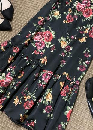 Волшебное сатиновое платье в цветы f&amp;f2 фото