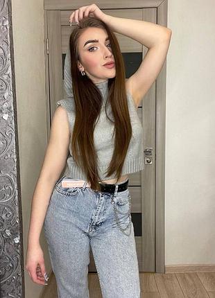 Короткий вязаный жилет с капюшоном😇 от tally waijl