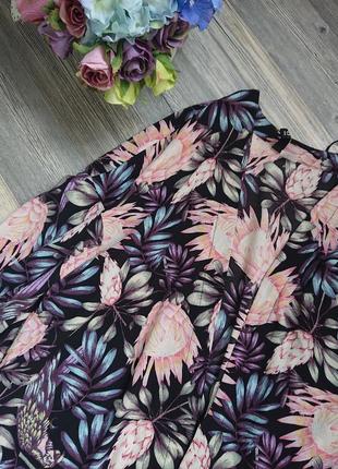 Красивая женская блуза накидка в цветы р.42/44/46 кардиган8 фото