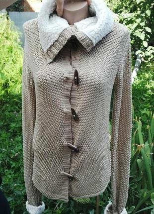 Кардиган з хутряним коміром colours of the world