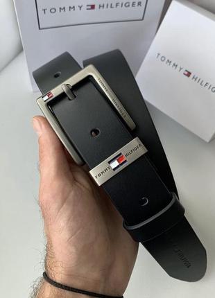 Ремень пояс мужской кожаный (+коробка 🎁) в стилі tommy hilfiger /ремень пояс мужской кожаный