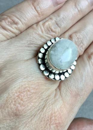 Индия, кольцо с натуральным лунным камнем, в серебре, размер 178 фото