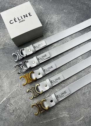 Ремень пояс женский белый кожаный в стиле celine / ремень пояс женский кожаный