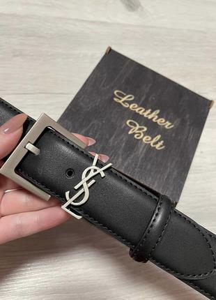 Ремінь пояс жіночий шкіряний (+коробка 🎁) в стилі ysl / ремень пояс женский кожаный