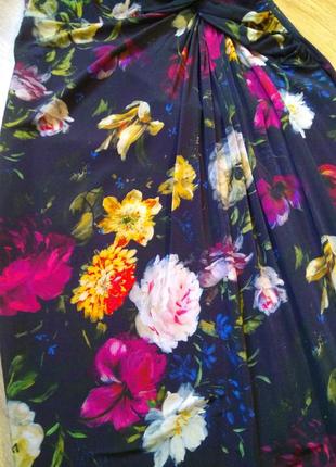Неймовірна віскозна міді сукня phase eight/квітковий принт/трикотажна сукня по фігурі з рукавами7 фото