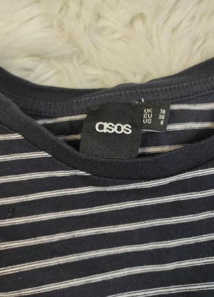 Женская футболка asos темно-синяя в полоску размер 38 м 465 фото