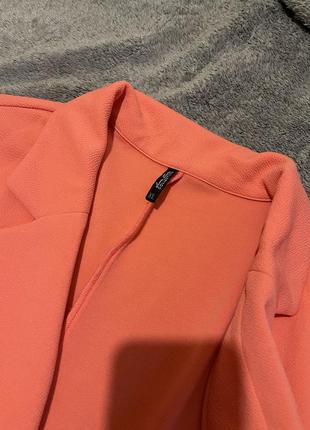 Женский персиковый пиджак кардиган накидка4 фото