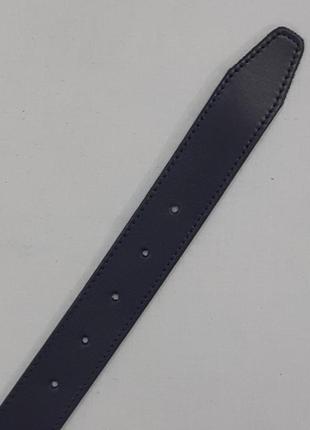 Ремень 01.071.385 брючный синий кожаный шириной 35 мм с контурной строчкой3 фото