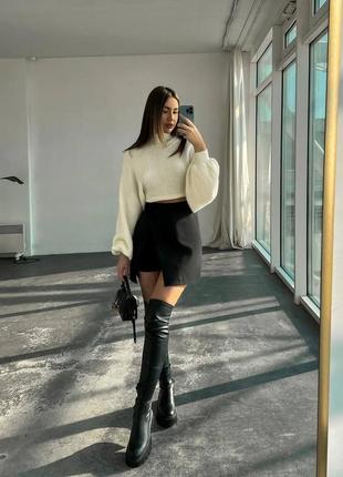 Асимметричная юбка в длине мини