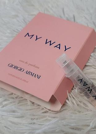 Giorgio armani my way💥оригінал мініатюра пробник mini spray 1,2 мл книжка