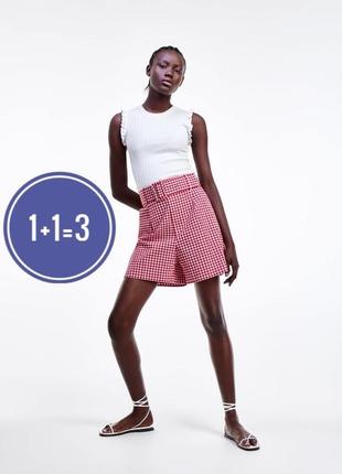 Шорты бермуды в клетку zara (без пояса)