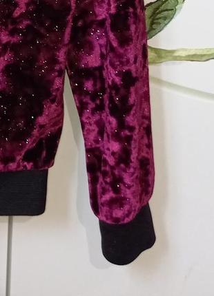 Модная красивая нарядная блестящая велюровая кофта pinkapple на молнии молнии для девочки 11-12 лет2 фото