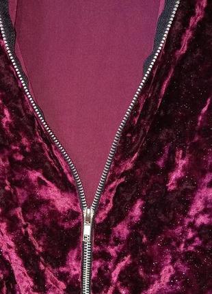 Модная красивая нарядная блестящая велюровая кофта pinkapple на молнии молнии для девочки 11-12 лет5 фото