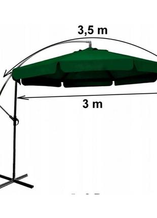 Садовый зонт 3,0 m*6k с наклоном зеленая6 фото