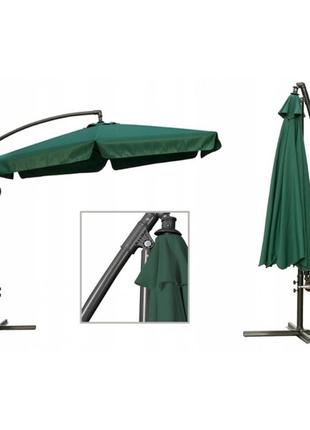 Садовый зонт 3,0 m*6k с наклоном зеленая5 фото