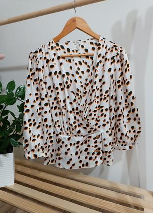 Женская шелковая блуза, стильная фирменная женская блуза, блуза на запах3 фото